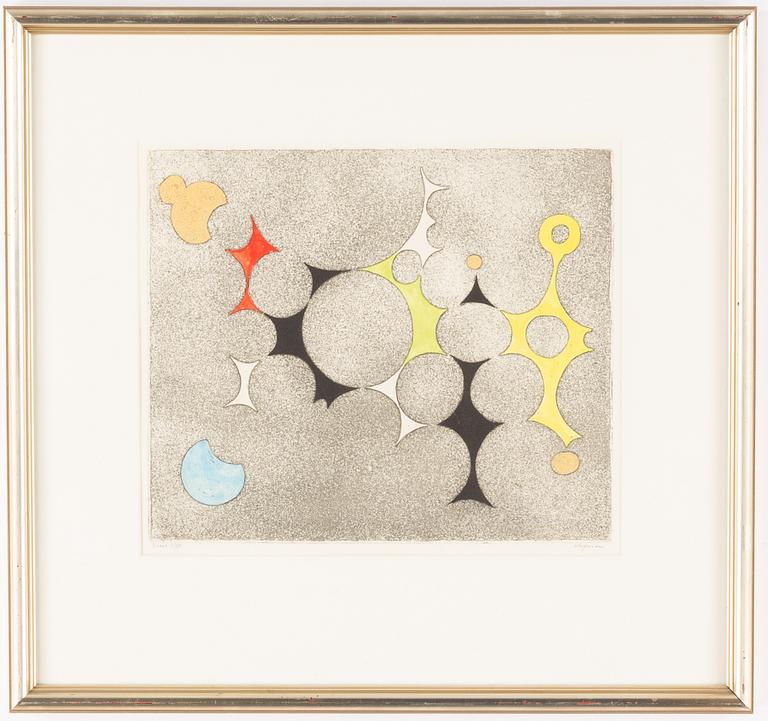 Pierre Olofsson, etching with gouache, signed X/XX.
