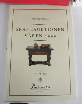 PARTI AUKTIONSKATALOGER, c:a 60 st, Bukowskis, Beijers, Stockholms Auktionsverk m fl.