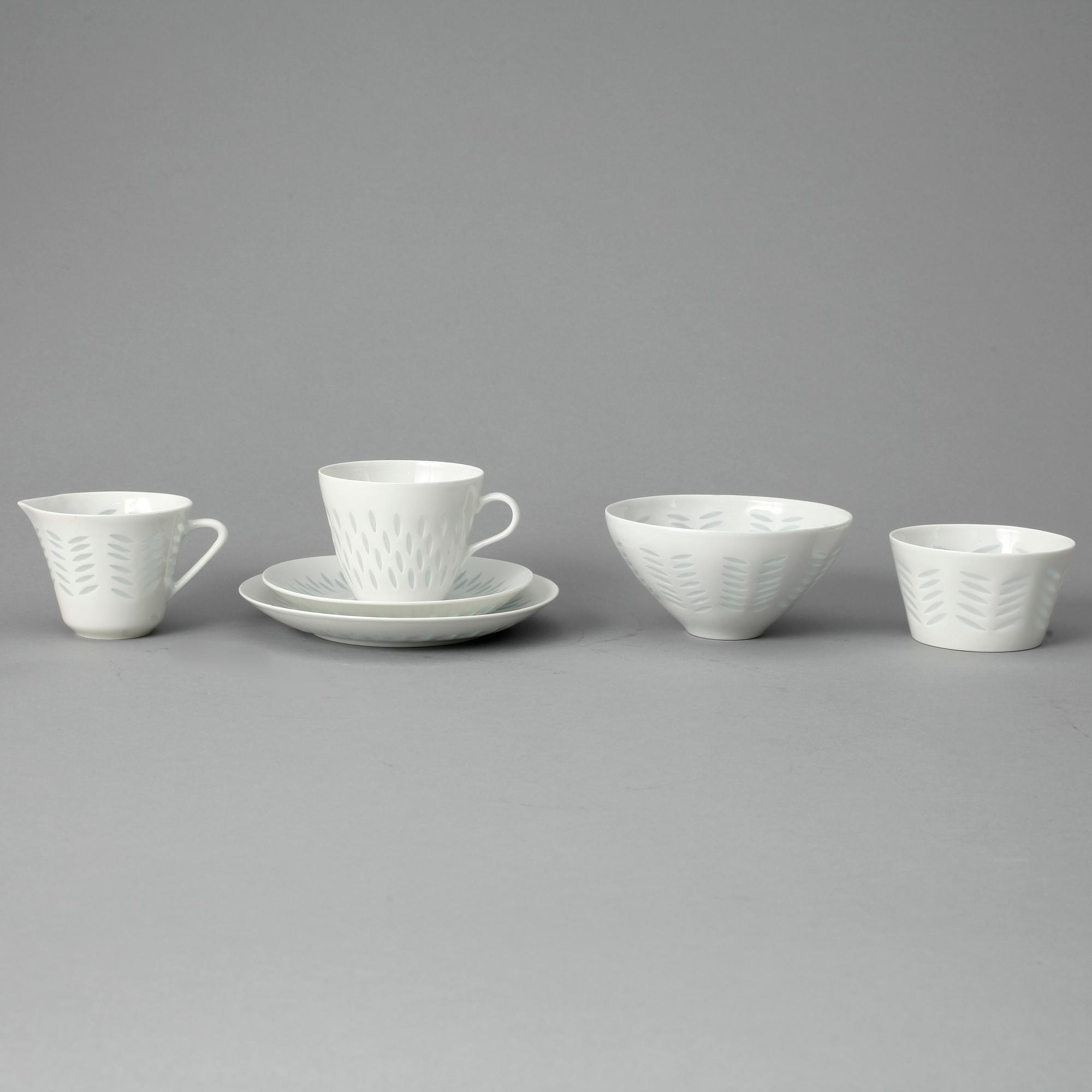 KAFFESERVIS, 29 delar, risporslin, Friedl Holzer-Kjellberg, Arabia, 1900-talets mitt.