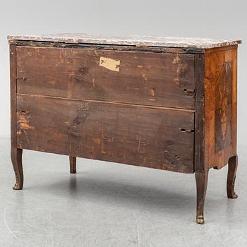 A French chest of drawers, mid 18th Century.