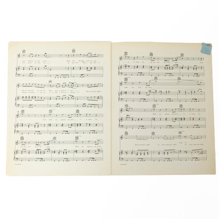 Beach Boys, "Here Comes The Night", signed sheet music, Almo Publications, USA.