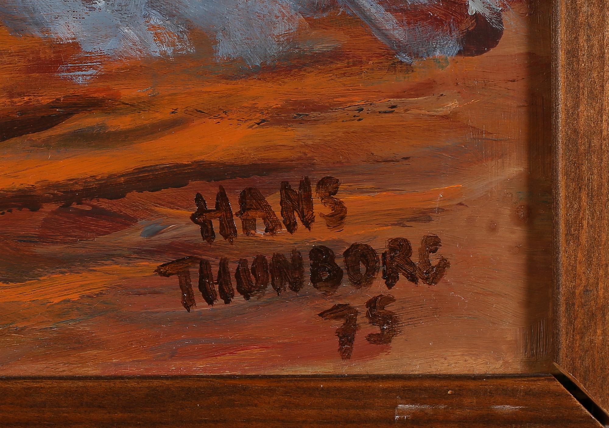 HANS THUNBORG, olja på pannå, signerad och daterad -75.