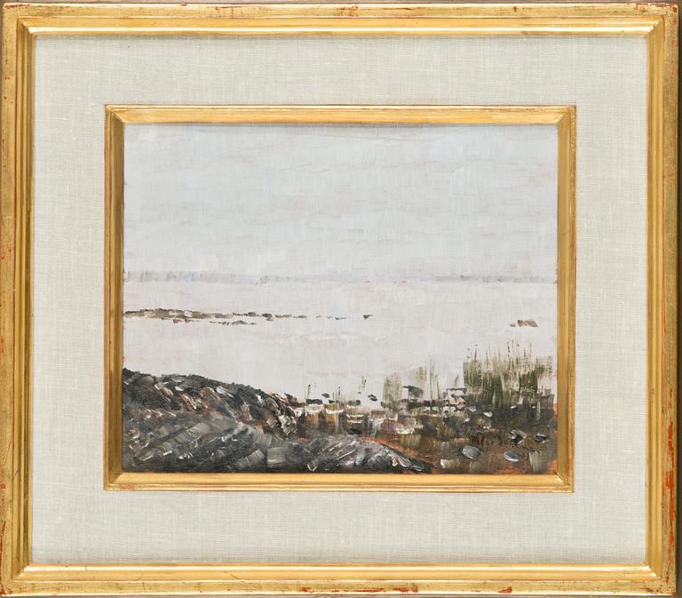 Helge Dahlman, olja på pannå, signerad och daterad -73.