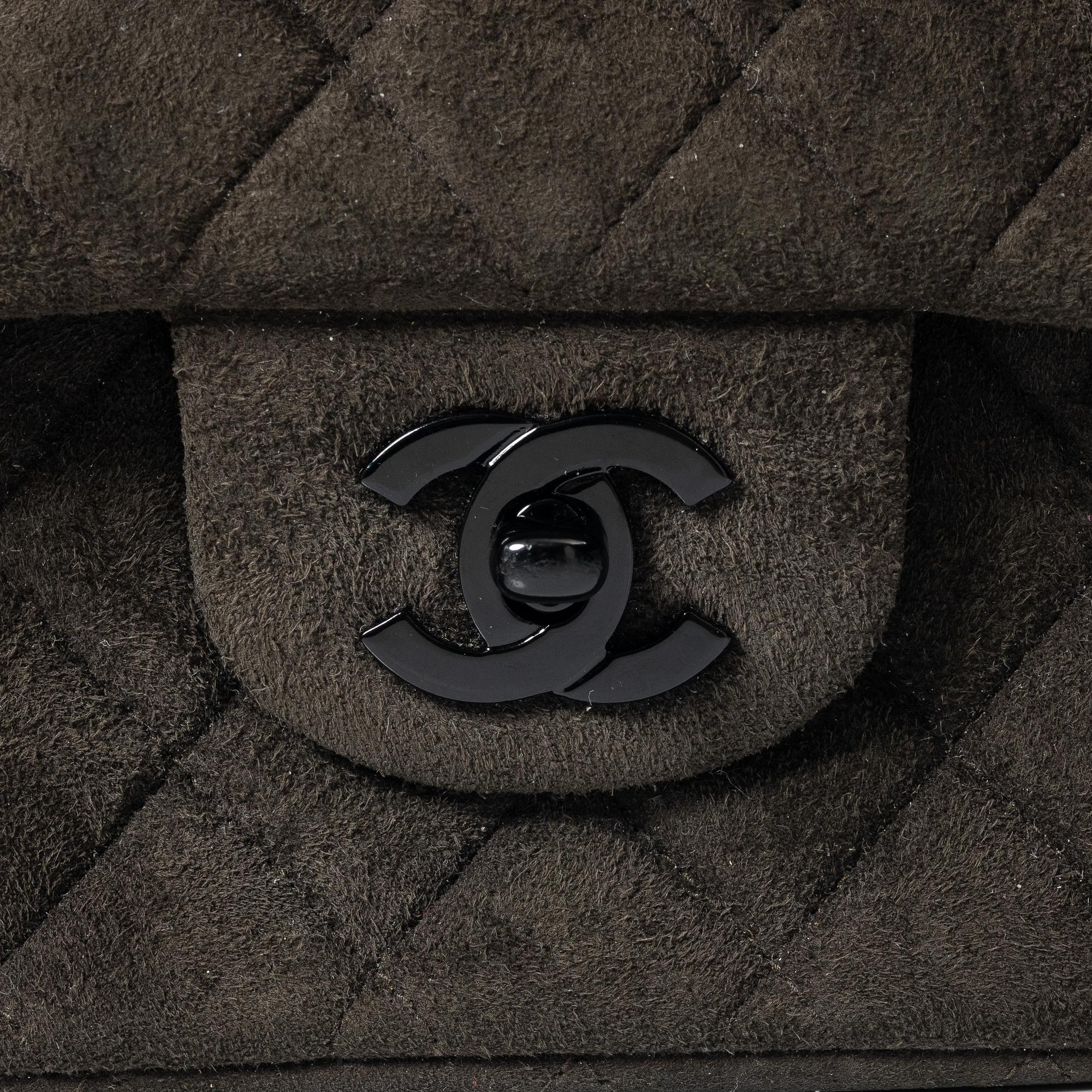 Chanel, A brown suede "Medium Double Flap Bag", 1997-1999.
