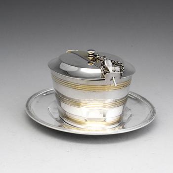A Swedish 18th century parcel-gilt butter-box, mark of Arvid Floberg, Stockholm 1798.
