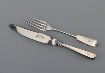 CUTLERY, 10+12. 813 silver Kultakeskus Hämeenlinna 1920 s. "Helsinki" model.