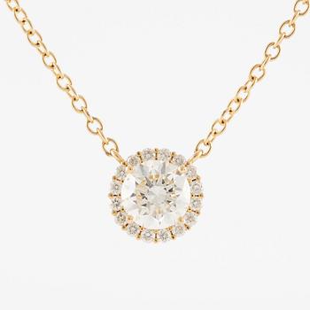Necklace 18K gold with brilliant-cut diamonds.