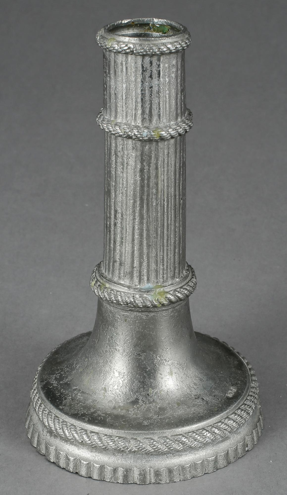 LJUSSTAKE, tenn, gustaviansk, sent 1700-tal.