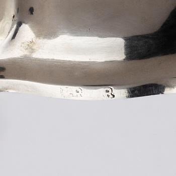 A pair of German 18th cenury silver candlesticks, marks of Johann Georg Rahm, Rostock circa 1770.