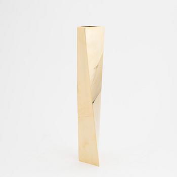 Zaha Hadid, a 'Crevasse' gold plated vase, for Alessi, Italy, 2005.