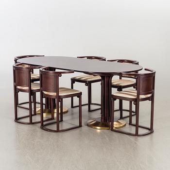 JOSEF HOFFMANN, a set of six "bat" chairs Wittmann Austria later part of the 20th century.