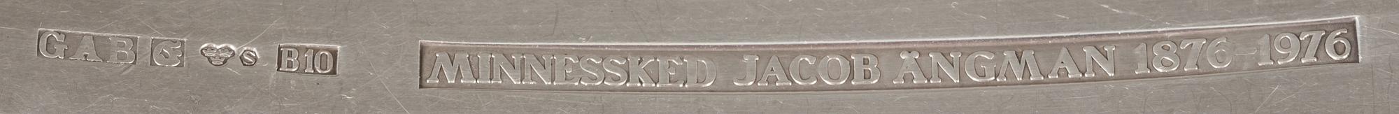 UPPLÄGGNINGSBESTICK, 3 st, silver. Danmark och Sverige. Total vikt ca 242 g inkl blad i rostfritt stål.