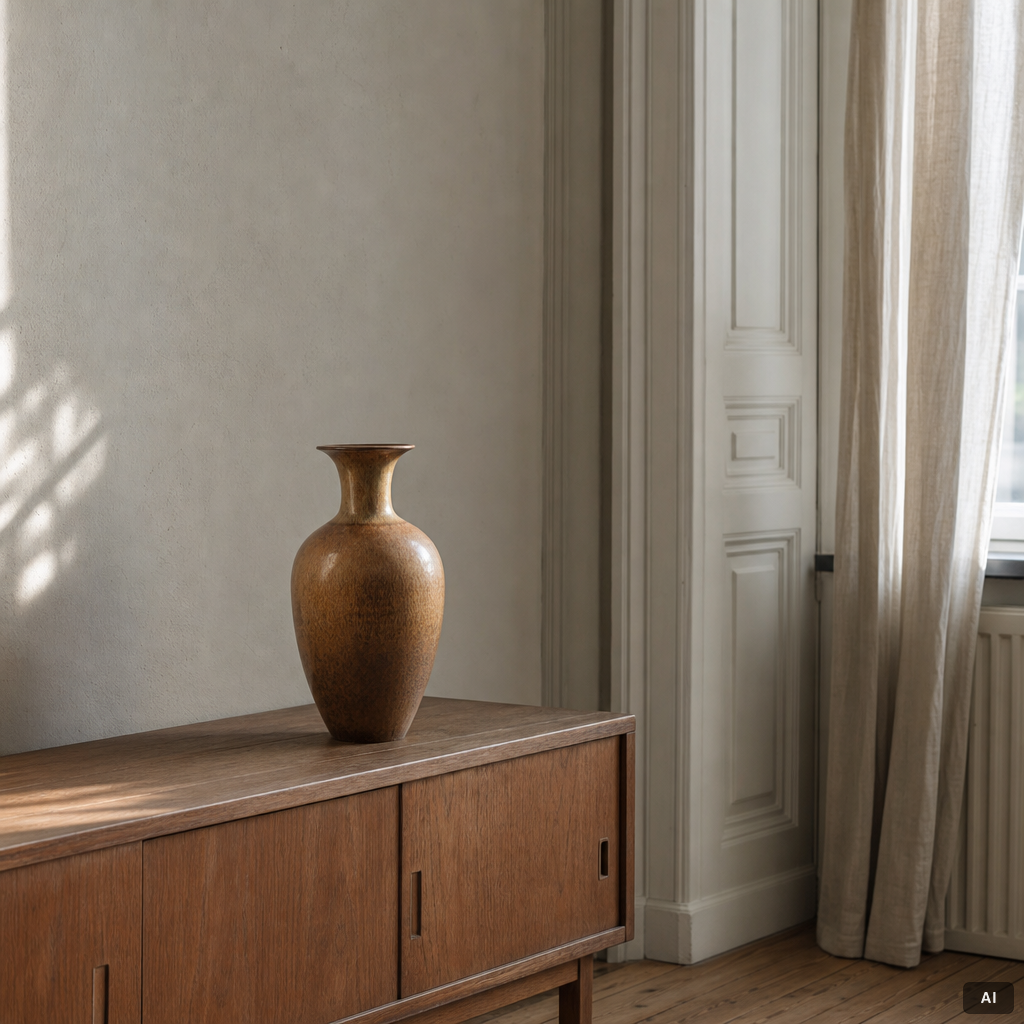 Gunnar Nylund, A large brown glazed vase, Sweden, Rörstrand, mid 20th century.