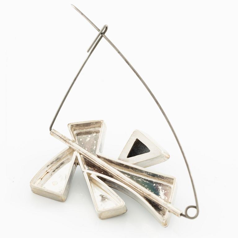 Jan-Christer Lundqvist, brooch, sterling silver with spectrolite, Skövde.