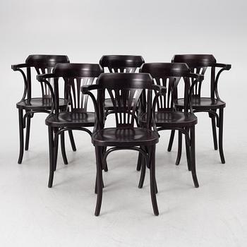 Six armchairs, 21st century.