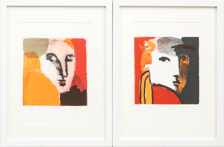 Camilla Pyk, a set of four lithographs signed and numbered.