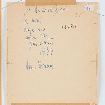 NELL WALDEN, mixed media on paper, signed and dated -74.