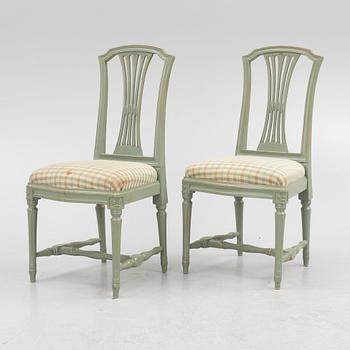 A set of ten Gustavian style chairs, second half of the 20th Century.