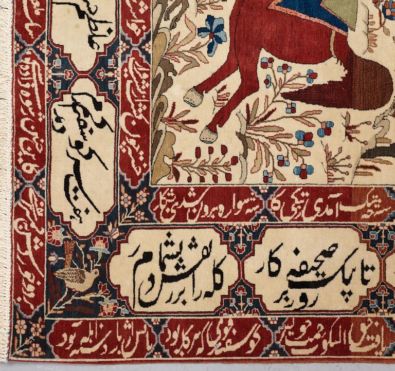 MATTA, semiantik Keshan figural, s.k. Motachem, ca 205,5 x 140,5 cm.