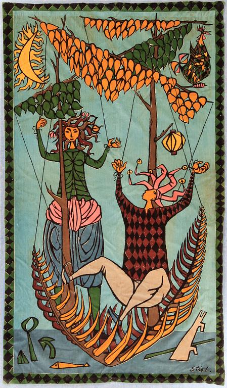 VÄGGBONAD, "Marionetterna", Stig Lindberg, 1960-talets början.