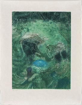 ROBERTO MATTA, Suite with 10 aquatints in colours, 1975, on Japon nacré paper.