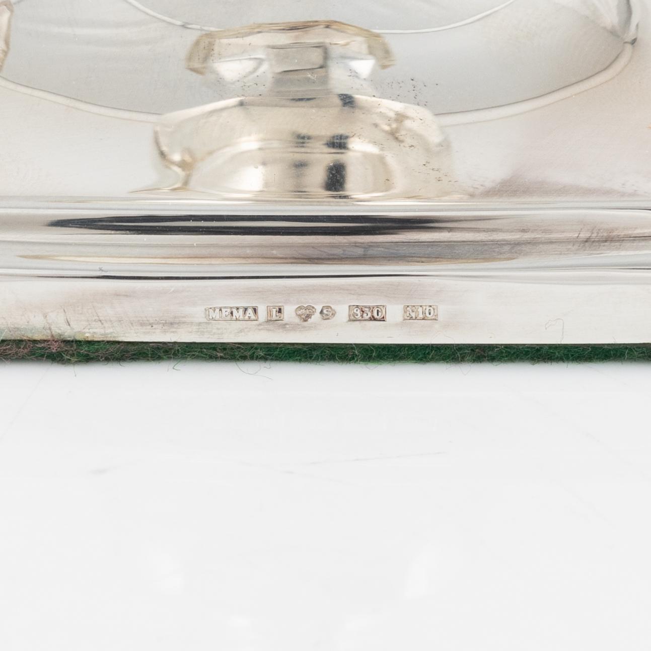 A group of three Swedish silver candlesticks, MEMA, Lidköping, 1987.