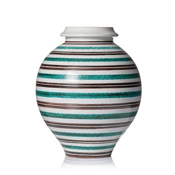 Wilhelm Kåge, a faience vase, Gustavsberg studio, Sweden 1940s.