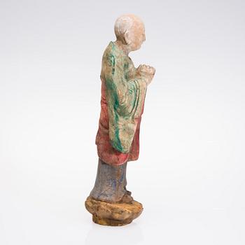 SKULPTUR, målat trä, Kina, 1900-tal.