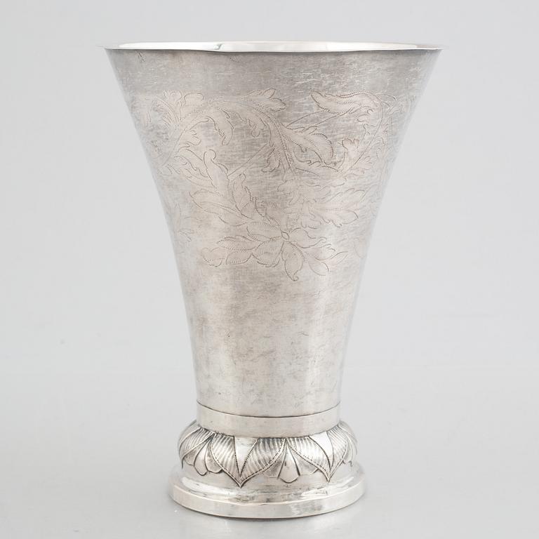 A Swedish Silver Beaker, mark of Christopher Nordin, Hudiksvall circa 1830.