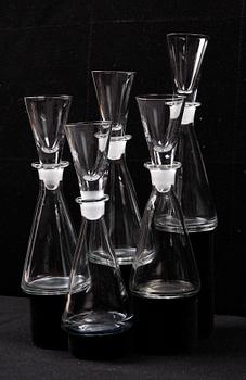 FLASKOR MED SNAPSGLAS, 6 st, Rejmyre.