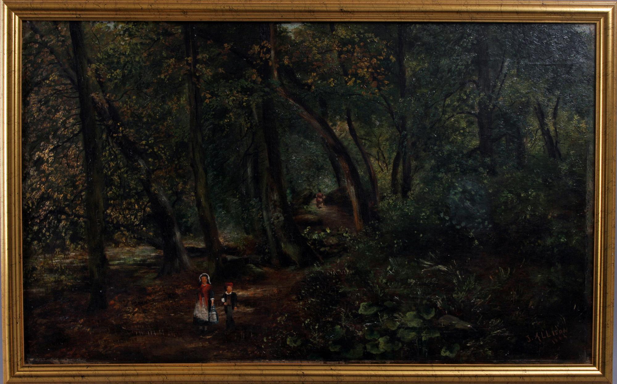 OKÄND KONSTNÄR, oljemålning, sign J. Allison o dat- 1884.