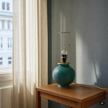 Wilhelm Kåge, vas/lampa,"Argenta", Gustavsberg.