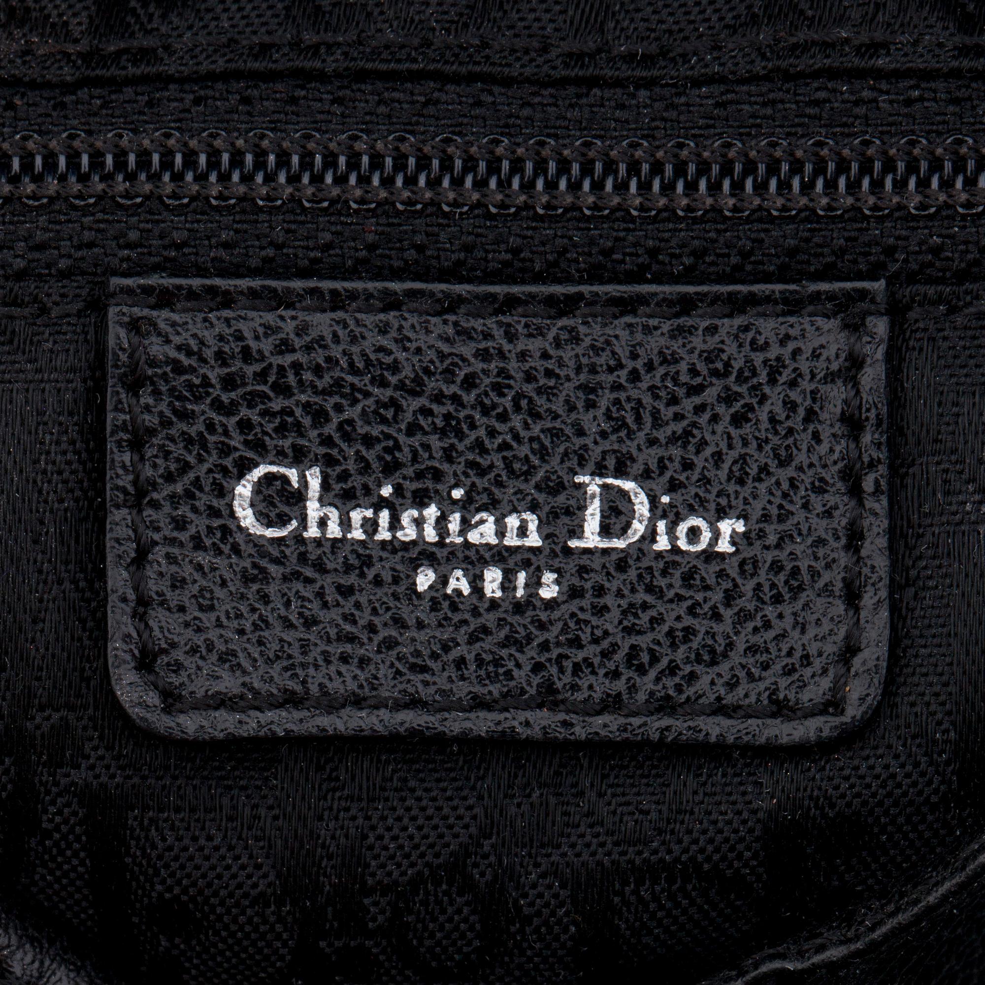 CHRISTIAN DIOR, a black leather shoulder bag, "Saddle bag".