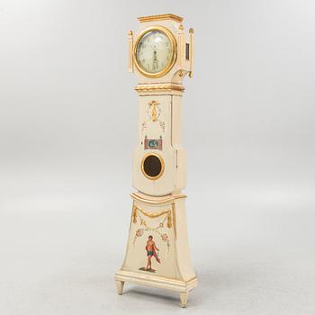 A late Gustavian long case clock, probably Bornholm, circa 1800.
