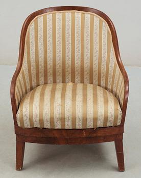 FÅTÖLJ, empire, 1800-talets första hälft.
