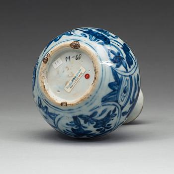 A blue and white kendi, Ming dynasty, Wanli (1572-1620).