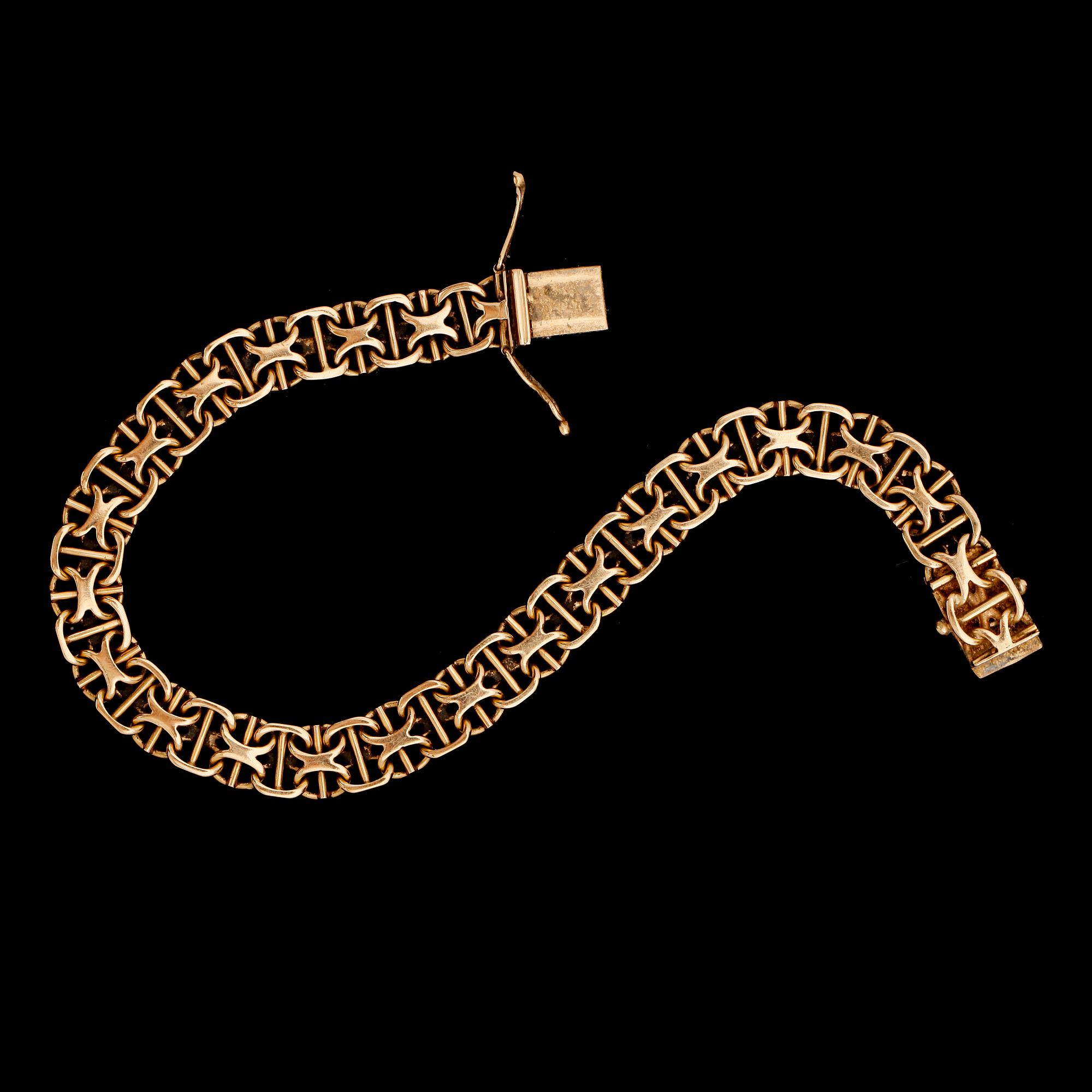 ARMBAND, 18 k guld, 1962, x-länk. Vikt ca 20 gram.