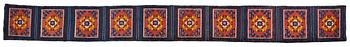 280. MATTO, a meditation carpet, ten squares, a semi-antique Ningxia, China, ca 598,5 x 62 cm.