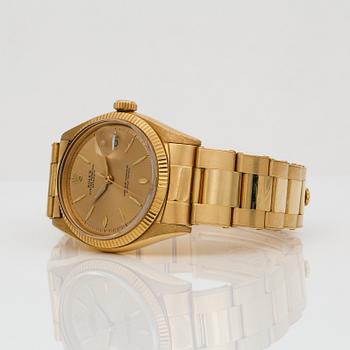 HERRARMBANDSUR, 18 K guld, Rolex Oyster Perpetual Datejust, 1964. Total vikt ca 112 gram.