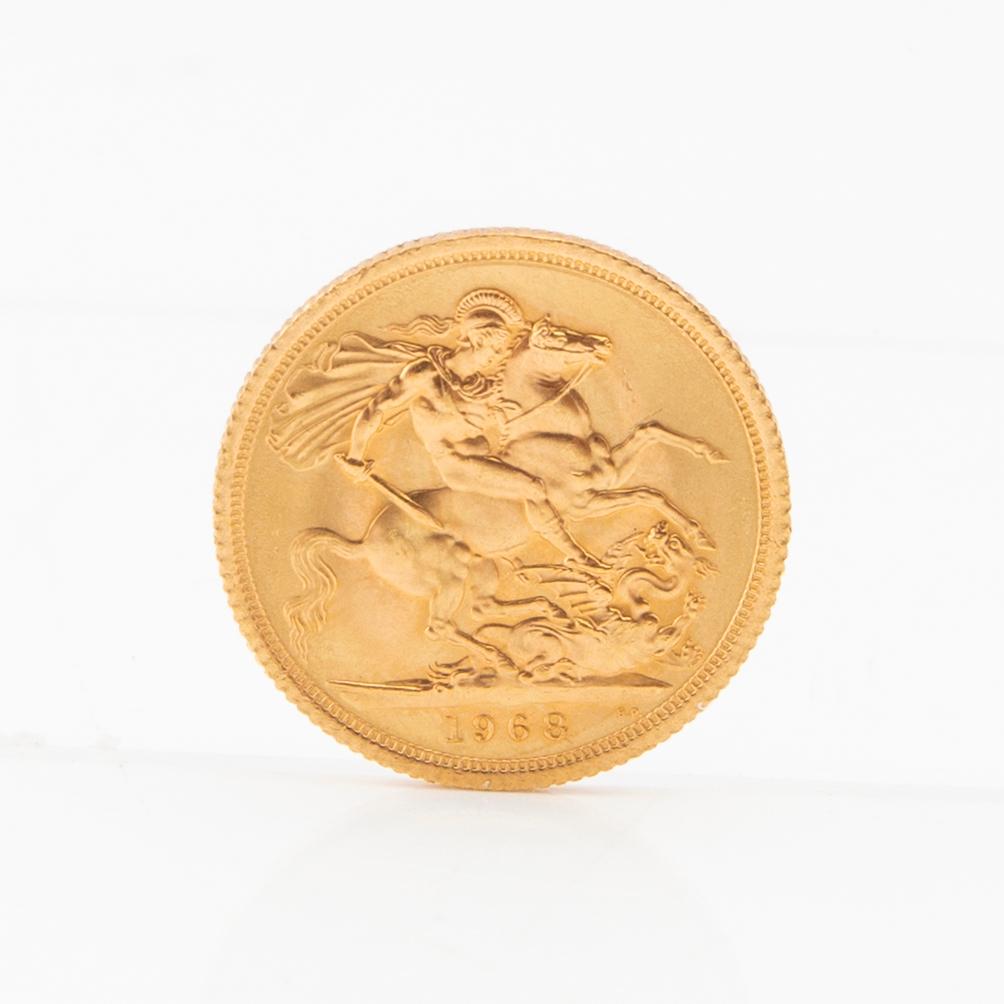 Guldmynt 1 sovereign 1968 Storbritannien Elisabeth II.