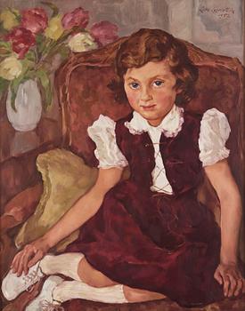 510. Lotte Laserstein, Seated girl.