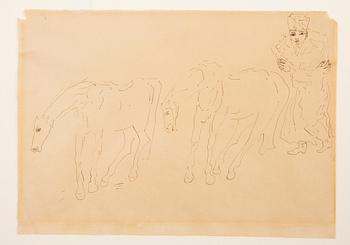 Carl Fredrik Hill, Horses with the military.