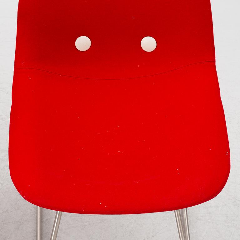Chairs, 6 pcs, "Eyes"/"EJ 2", Johannes Foersom and Peter Hiort-Lorenzen, Erik Jørgensen, 2000s.