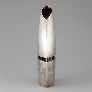 A italian silver plated brass vase designed by Lino Sabbatini, dated 1997.