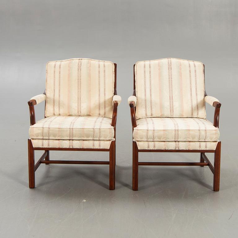 A pair of Ellinor armchairs from Bröderna Andersson later part of the 20th century.