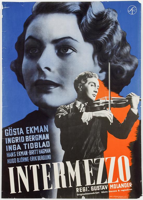 ANDERS BECKMAN, filmaffisch, litografiskt tryck, 1936, utgiven av Ivar Haeggström, Stockholm.