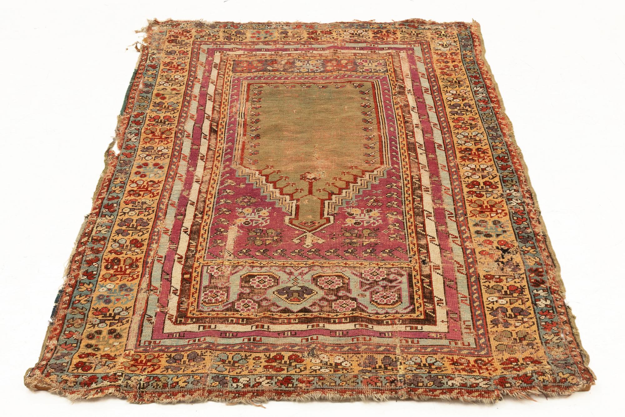 A Kirşehir prayer rug, antique, Central Anatolia, c. 160 x 122 cm.