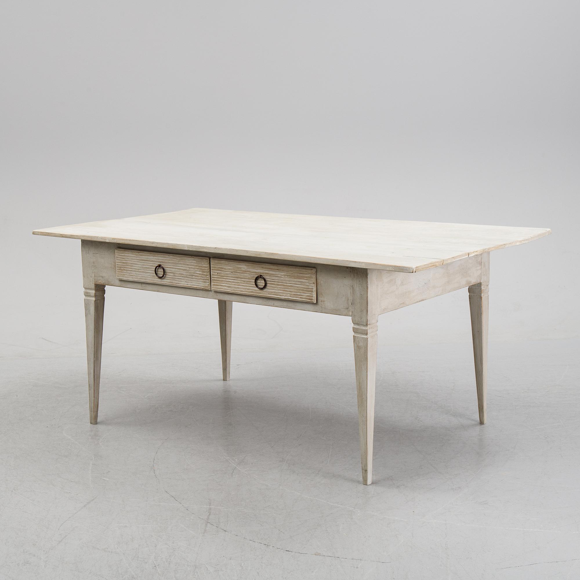 A painted table, 19th Century.