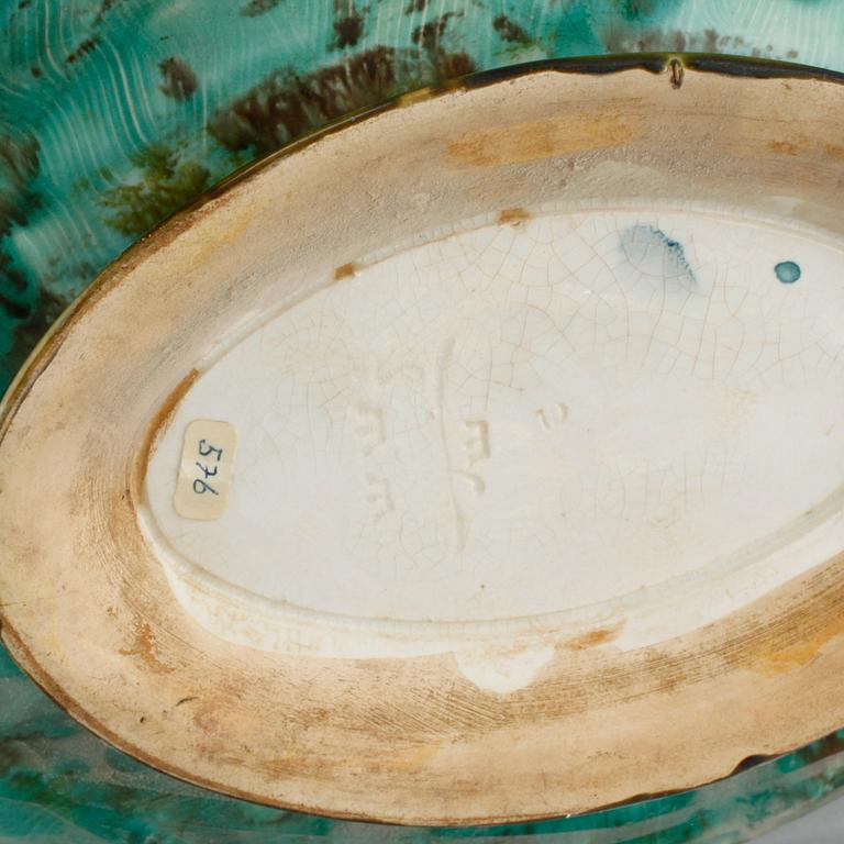 Thirteen majolica pieces from around year 1900.