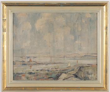Edvin Ollers, Coastal Landscape with Sailing Boats.